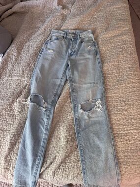 Pacific Sunwear Faded Blue High-Waist Denim Jeans